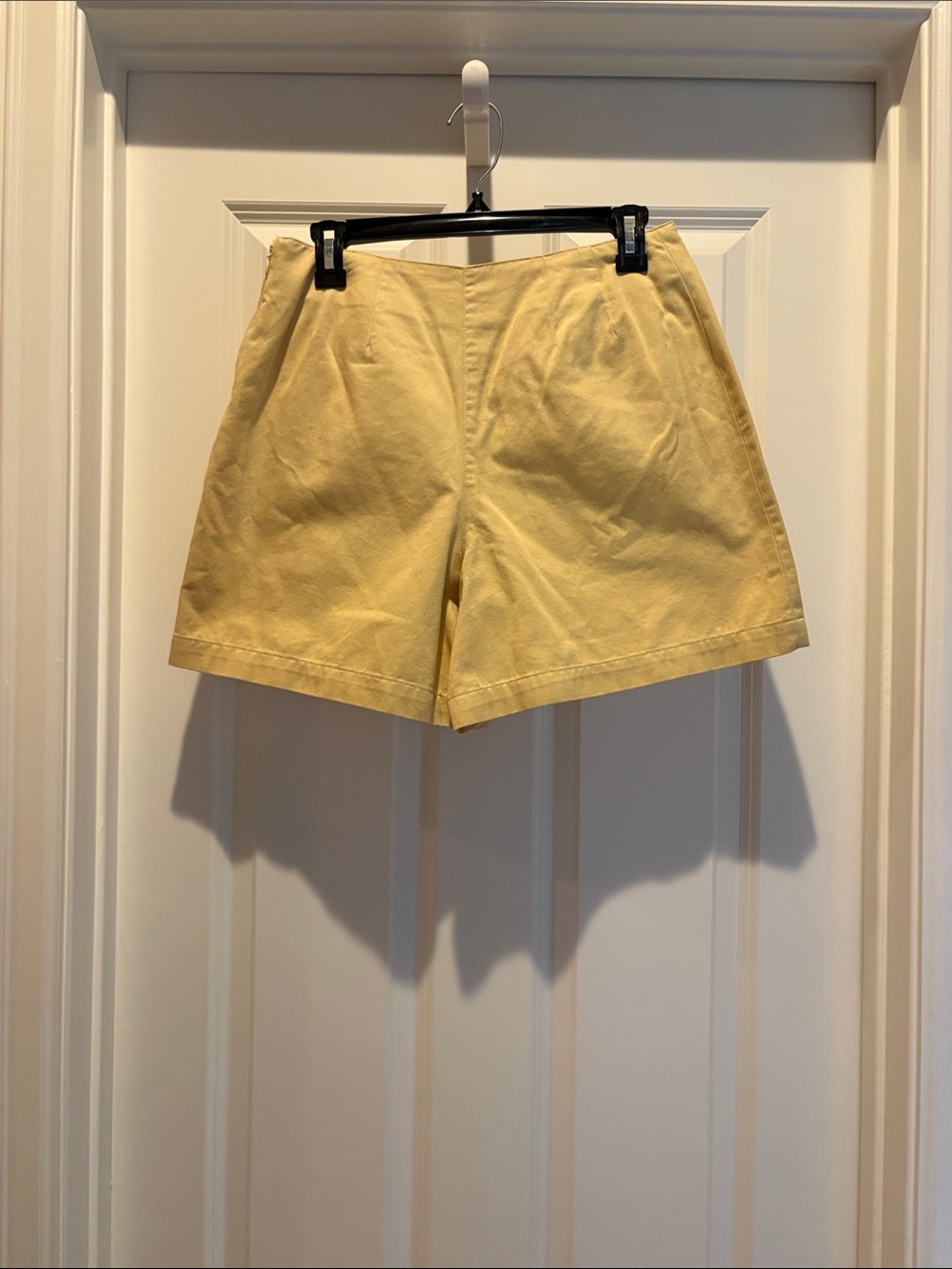 Liz Claiborne Pale Yellow High-Rise Cotton Shorts- 100% cotton